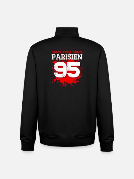 Sang Pour Sang Parisien - 95 - Sweat zippé unisexe en coton bio Stanley/Stella - noir