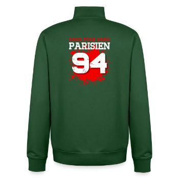 Sang Pour Sang Parisien - 94 - Sweat zippé unisexe en coton bio Stanley/Stella - vert bouteille - Dos - AI Model Male 185 dark (185cm)