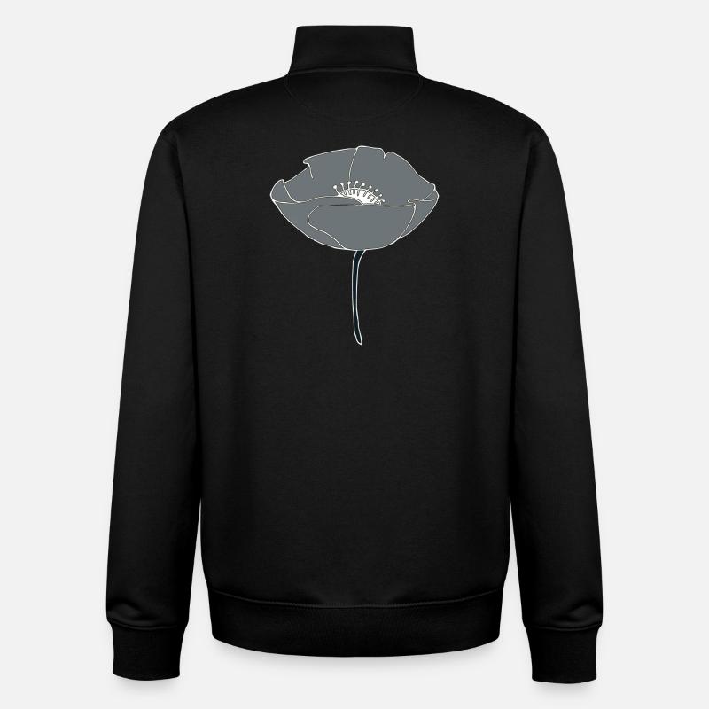 mohnblume grau - Unisex Organic Zip Sweatshirt von Stanley/Stella - Schwarz