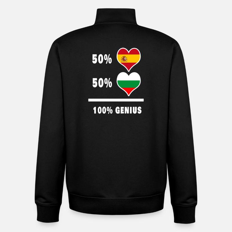 Bulgaria and Spain genius / gift - Unisex Organic Zip Sweatshirt by Stanley/Stella - black
