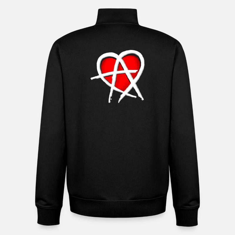 Anarchy & Love - Unisex Organic Zip Sweatshirt von Stanley/Stella - Schwarz