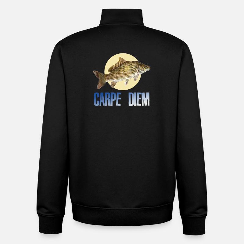 Carpe diem - Sweat zippé unisexe en coton bio Stanley/Stella - noir