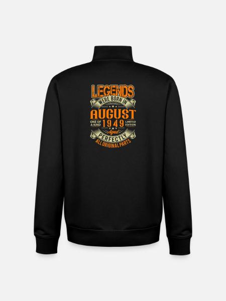 1949 August Birthday Legend - Unisex Organic Zip Sweatshirt by Stanley/Stella - black