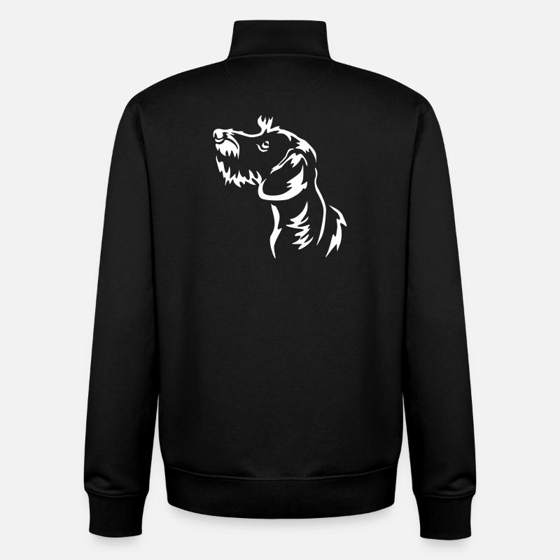 Dackel Kopf "Black Edition" - Unisex Organic Zip Sweatshirt von Stanley/Stella - Schwarz