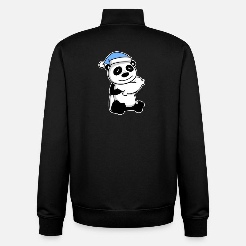Panda Bébé - Sweat zippé unisexe en coton bio Stanley/Stella - noir