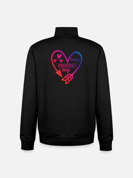 joyeux t-shirt Saint-Valentin Saint-Valentin - Sweat zippé unisexe en coton bio Stanley/Stella - noir