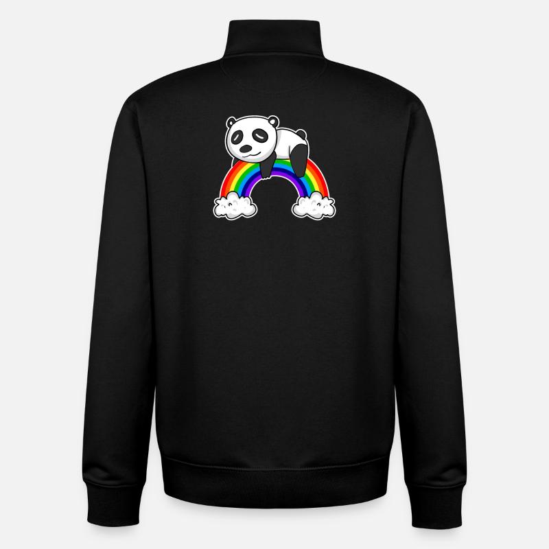 Regenbogen Panda - Unisex Organic Zip Sweatshirt von Stanley/Stella - Schwarz