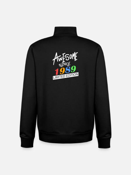 1989 geboren - Unisex Organic Zip Sweatshirt von Stanley/Stella - Schwarz