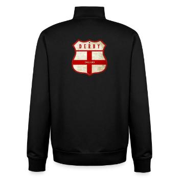 Derby England Wappen - Unisex Organic Zip Sweatshirt von Stanley/Stella - Schwarz - Hinten - AI Model Male 185 light (185cm)