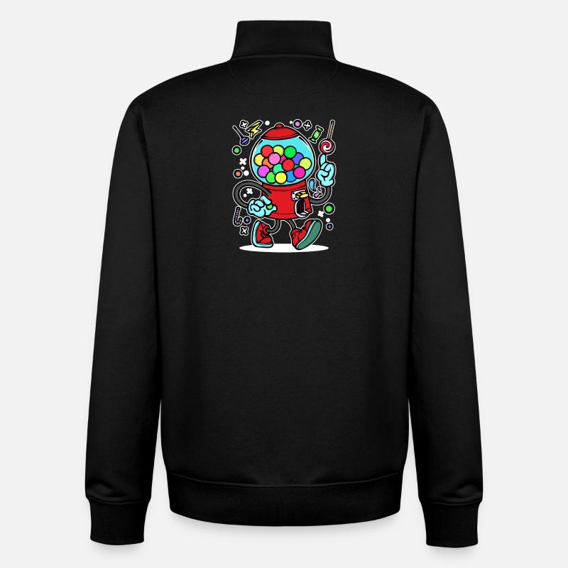 Naschkatzen Süßigkeiten Statement Nachspeise - Unisex Organic Zip Sweatshirt von Stanley/Stella - Schwarz