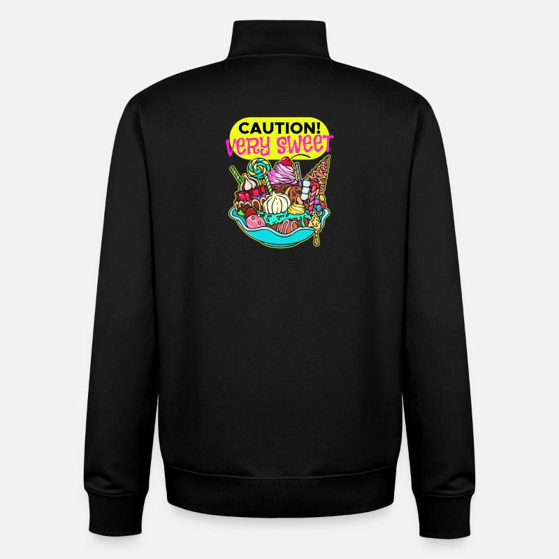Chocolate Sweets Dessert Candy Statement - Sweat zippé unisexe en coton bio Stanley/Stella - noir