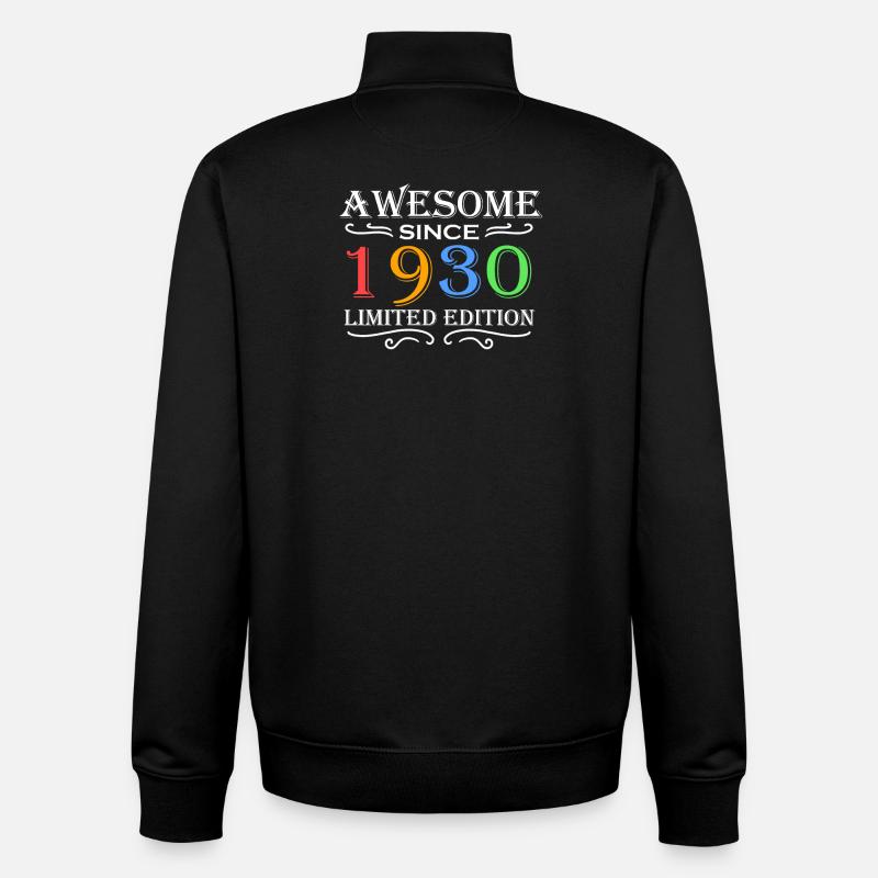 1930 - Born 1930 - Unisex Organic Zip Sweatshirt by Stanley/Stella - black