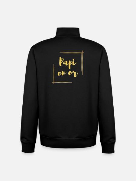 PAPI EN OR - Sweat zippé unisexe en coton bio Stanley/Stella - noir