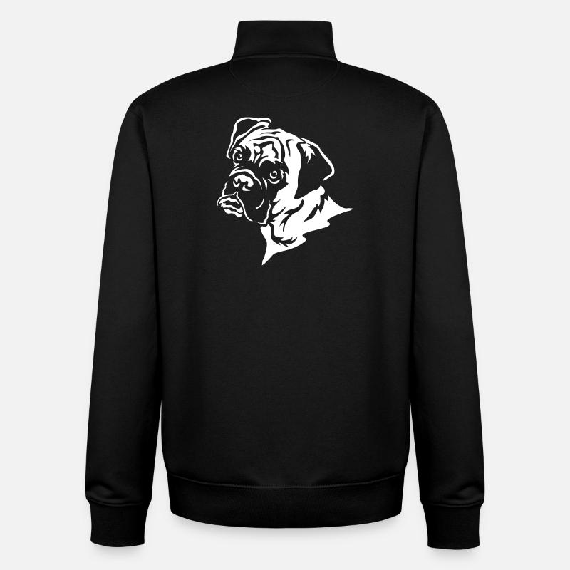 Boxer Head "Black Edition" - Unisex Organic Zip Sweatshirt by Stanley/Stella - black