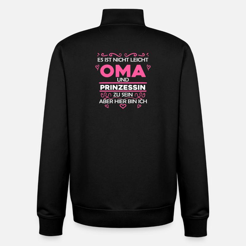 Oma Prinzessin - Unisex Organic Zip Sweatshirt von Stanley/Stella - Schwarz