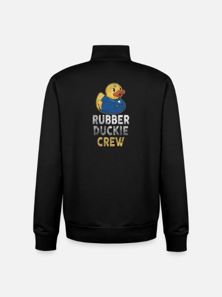 Rubber Duck Rubber Duckie Crew - Unisex Organic Zip Sweatshirt by Stanley/Stella - black
