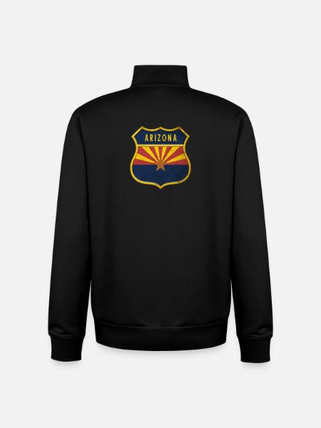 Arizona flags crest design - Unisex Organic Zip Sweatshirt by Stanley/Stella - black