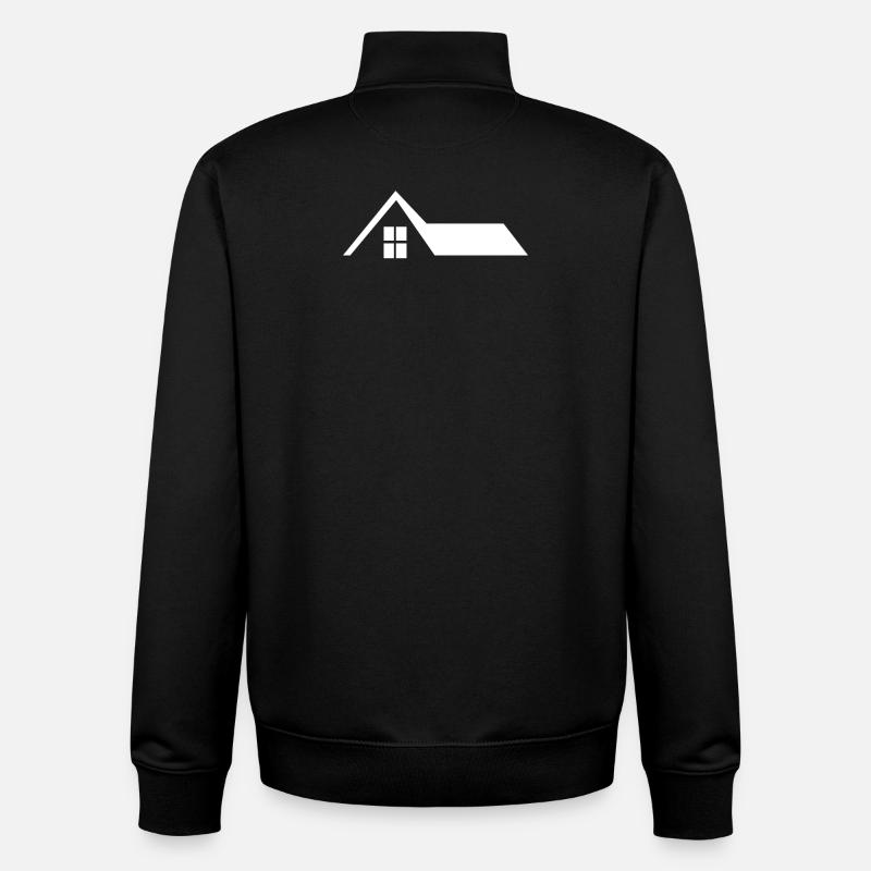 Toit de la maison - Sweat zippé unisexe en coton bio Stanley/Stella - noir
