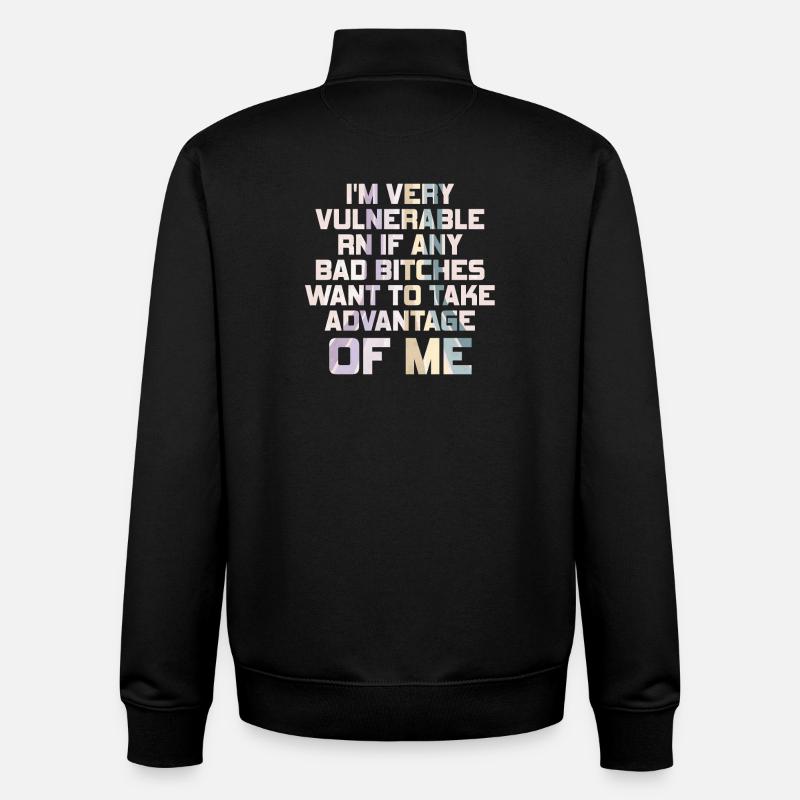 Je suis très vulnérable IA - Sweat zippé unisexe en coton bio Stanley/Stella - noir