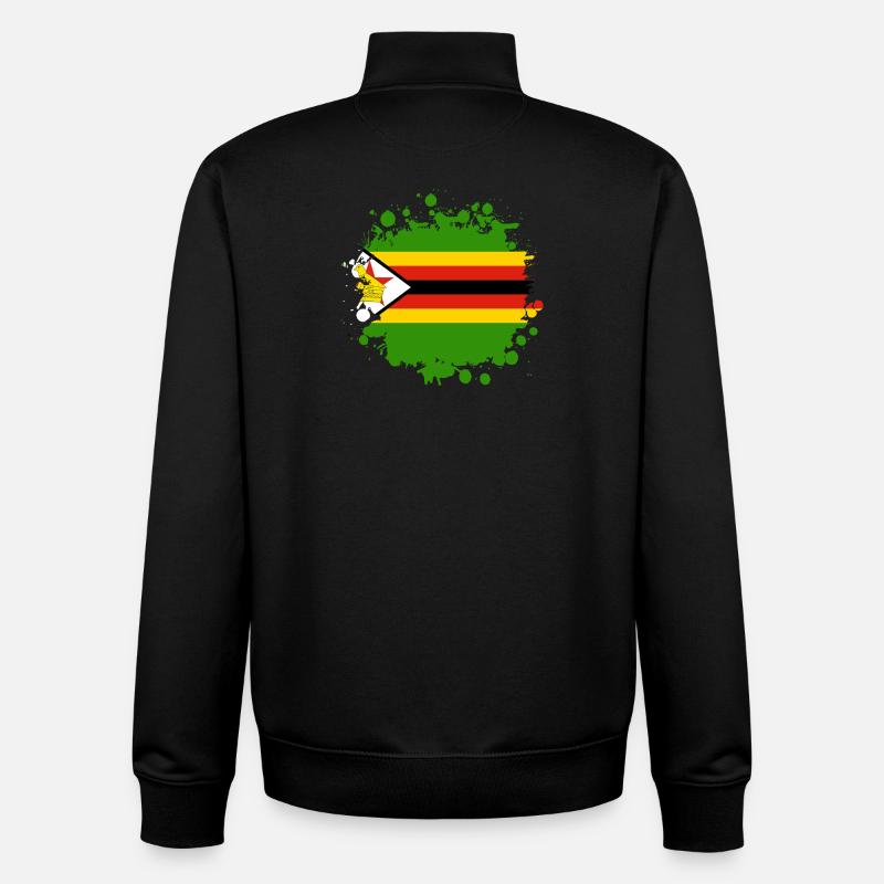 Simbabwe Flaggen Klecks - Unisex Organic Zip Sweatshirt von Stanley/Stella - Schwarz