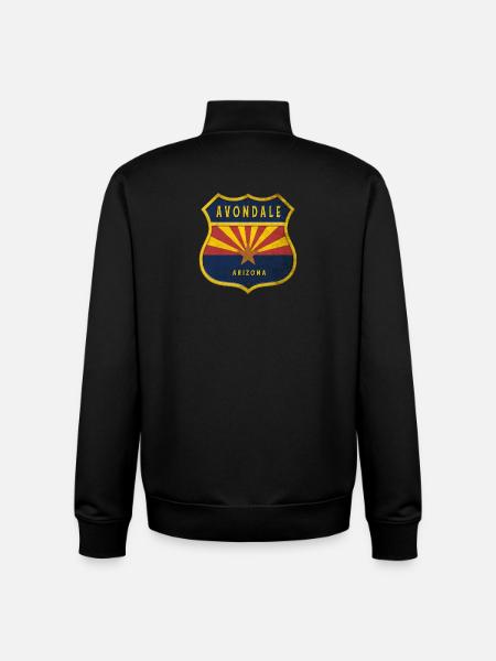 Avondale Arizona flags crest design - Unisex Organic Zip Sweatshirt by Stanley/Stella - black