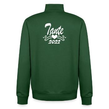 Tante 2022 - Werdende Tante - Tante werden 2033 - Unisex Organic Zip Sweatshirt von Stanley/Stella - Flaschengrün - Hinten - AI Model Male 185 dark (185cm)