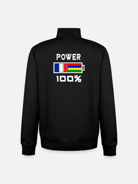 Mauritius and France feed 100% - Unisex Organic Zip Sweatshirt by Stanley/Stella - black