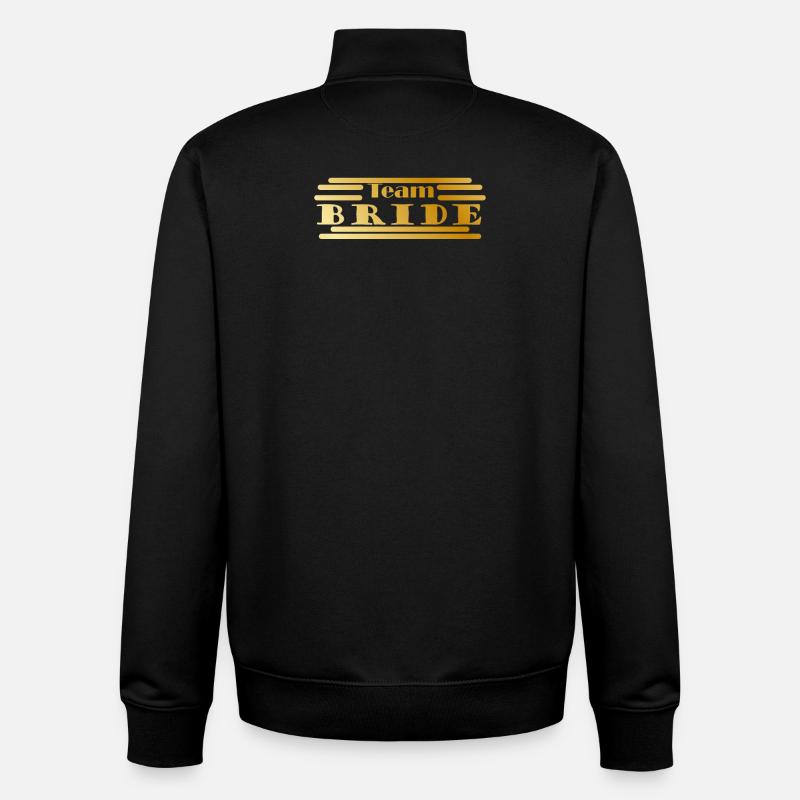Team Bride in Gold - Unisex Organic Zip Sweatshirt by Stanley/Stella - black