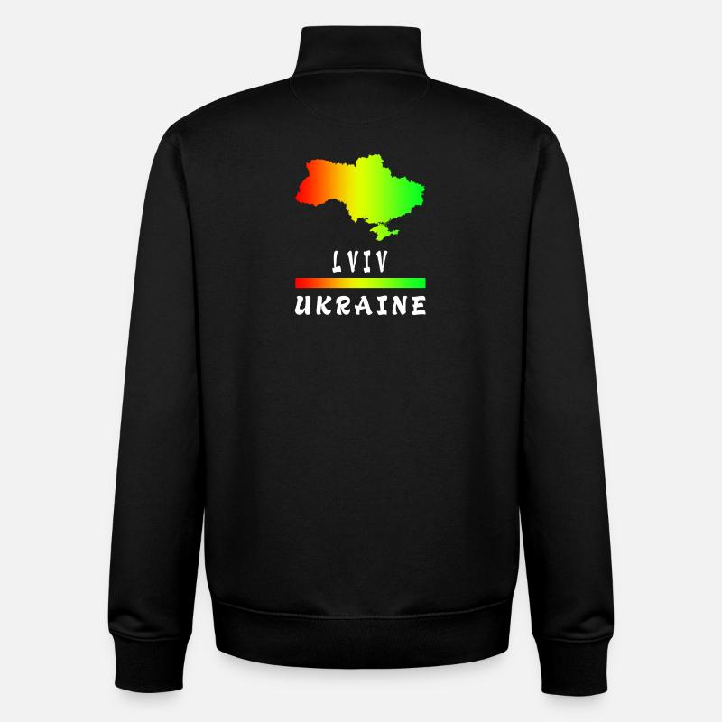 Lviv Ukraine rainbow design - Unisex Organic Zip Sweatshirt by Stanley/Stella - black