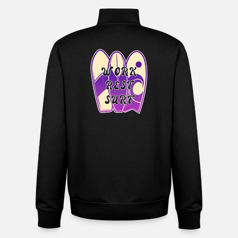 Surfing Spruch Design - Unisex Organic Zip Sweatshirt von Stanley/Stella - Schwarz