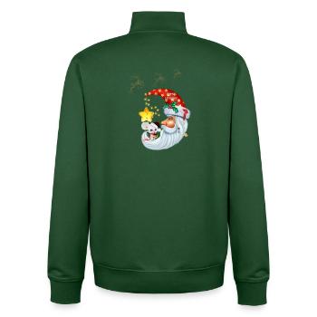 Christmas mouse on the moon - Unisex Organic Zip Sweatshirt by Stanley/Stella - bottle green - Back - AI Model Male 185 dark (185cm)