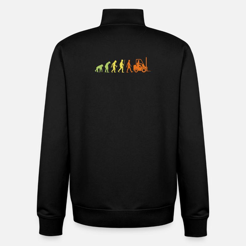Evolution zur Gabelstapler-Arbeitskraft - Unisex Organic Zip Sweatshirt von Stanley/Stella - Schwarz