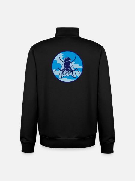 Circle housefly small house fly - Unisex Organic Zip Sweatshirt by Stanley/Stella - black