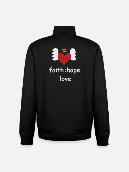 heart wings faith - Unisex Organic Zip Sweatshirt by Stanley/Stella - black