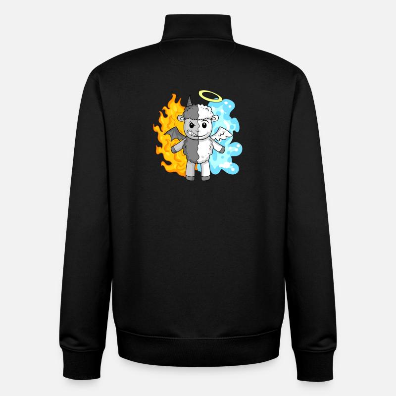 Moutons - Anges et Diables - Sweat zippé unisexe en coton bio Stanley/Stella - noir