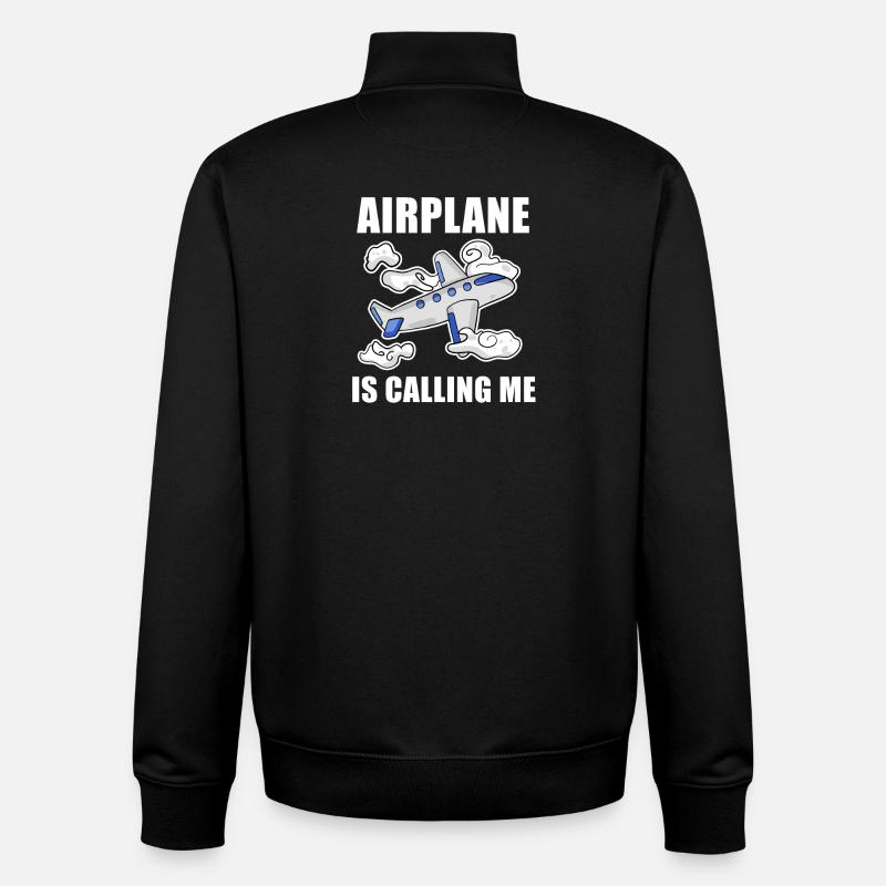 Airplane Airplane Pilot Gift - Unisex Organic Zip Sweatshirt by Stanley/Stella - black