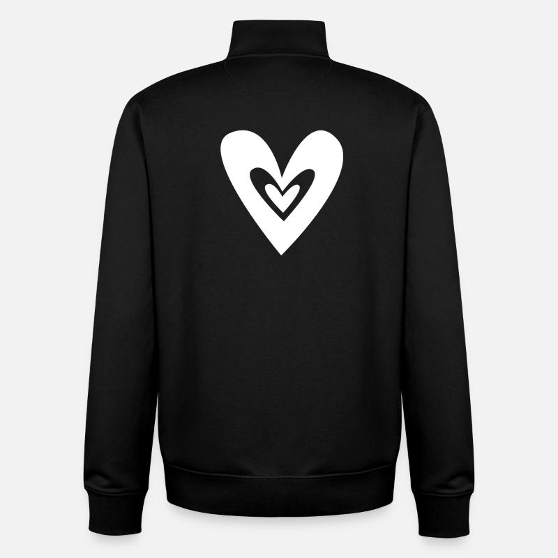 Cœurs - Sweat zippé unisexe en coton bio Stanley/Stella - noir