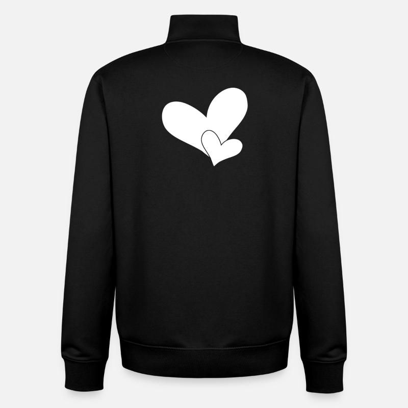 Herz Herze - Unisex Organic Zip Sweatshirt von Stanley/Stella - Schwarz