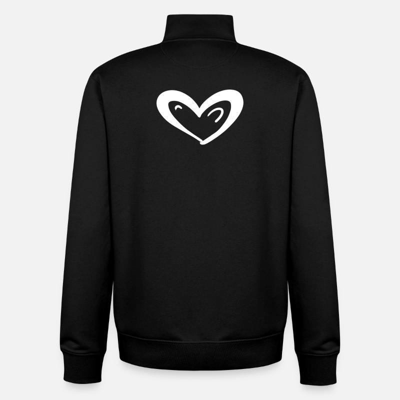 Herz Symbol Liebe - Unisex Organic Zip Sweatshirt von Stanley/Stella - Schwarz