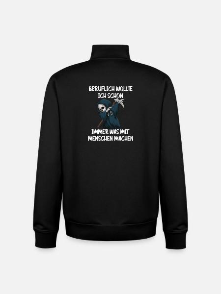 Sensenmann Berufswunsch Mit Menschen - Unisex Organic Zip Sweatshirt von Stanley/Stella - Schwarz