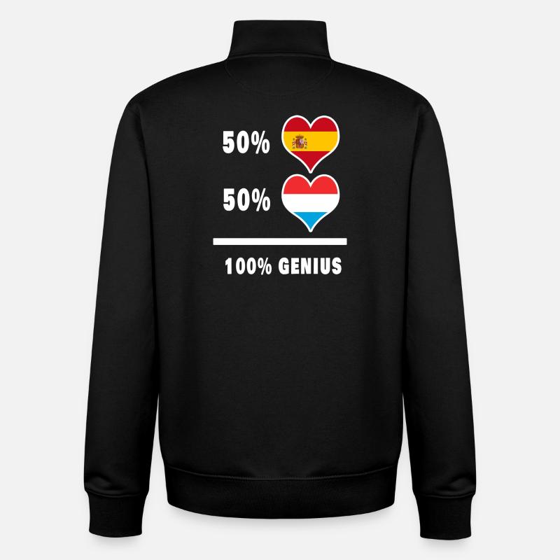 Luxembourg and Spain genius / gift - Unisex Organic Zip Sweatshirt by Stanley/Stella - black