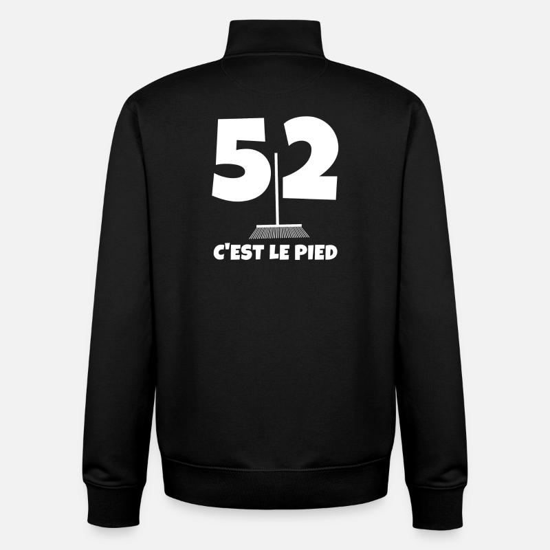 52 ans, anniversaire, anniversaire humour - Sweat zippé unisexe en coton bio Stanley/Stella - noir