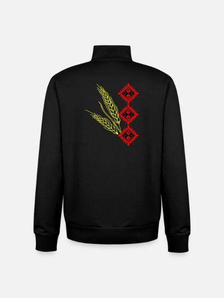 Motif Ukrainian Vyshyvanka - Unisex Organic Zip Sweatshirt by Stanley/Stella - black