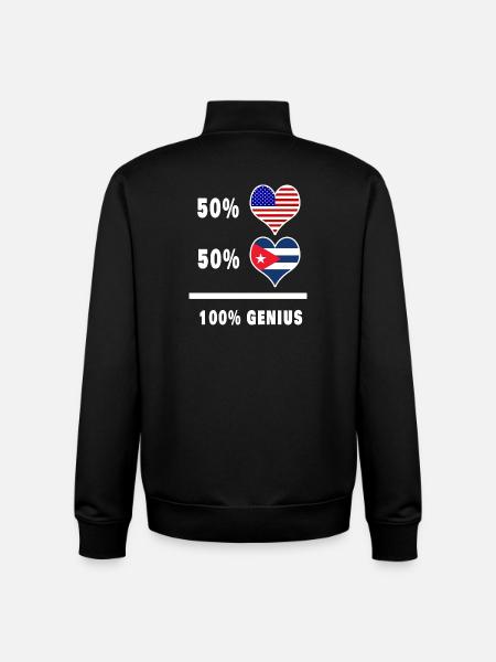 USA og Cuba fantastisk flaggdesign - Unisex genser med glidelås i økologisk bomull Stanley/Stella - svart