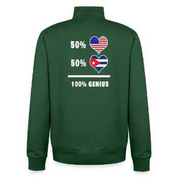USA and Cuba genius flag design - Unisex Organic Zip Sweatshirt by Stanley/Stella - bottle green - Back - AI Model Male 185 dark (185cm)