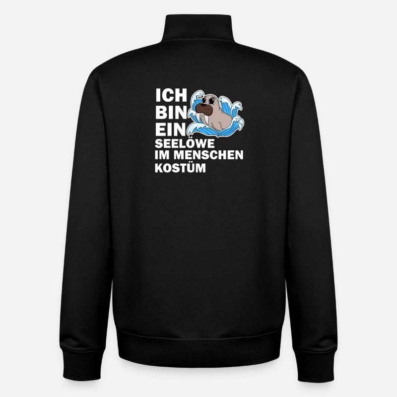 Walross - Unisex Organic Zip Sweatshirt von Stanley/Stella - Schwarz