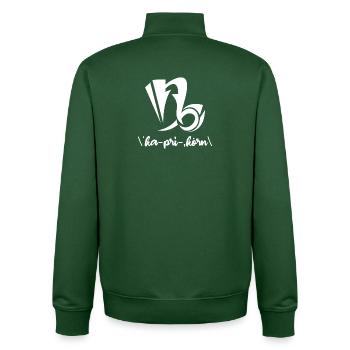 Capricorne Astrologie Étoile Interprétation Galaxie Ésotérique - Sweat zippé unisexe en coton bio Stanley/Stella - vert bouteille - Dos - AI Model Male 185 dark (185cm)