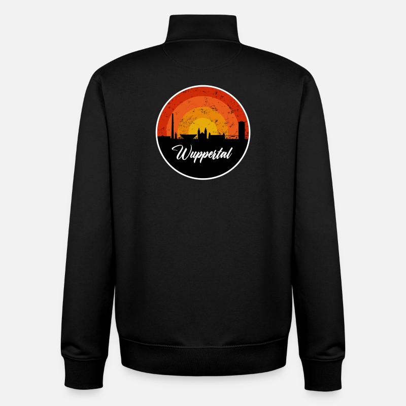 Wuppertal Skyline Écriture - Sweat zippé unisexe en coton bio Stanley/Stella - noir