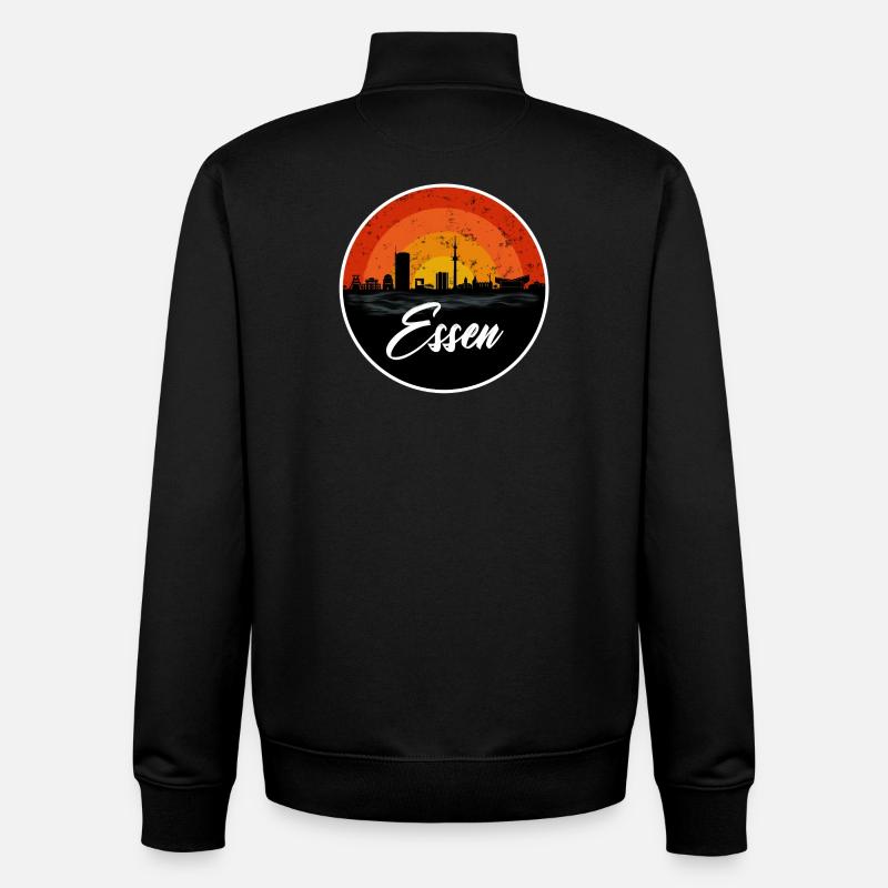 Essen Skyline II - Unisex Organic Zip Sweatshirt von Stanley/Stella - Schwarz