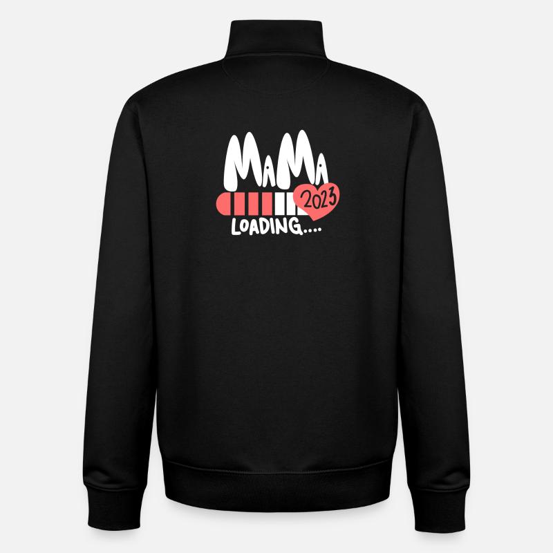 Maman 2023 Mère Grossesse Enceinte - Sweat zippé unisexe en coton bio Stanley/Stella - noir